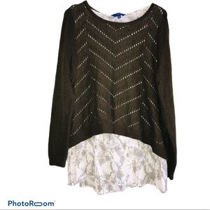 Apt 9 olive green sweater top